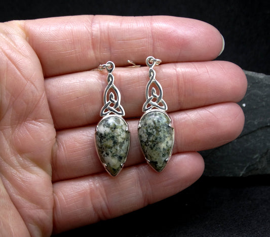 Preseli Bluestone Sterling Silver Celtic Earrings image 1