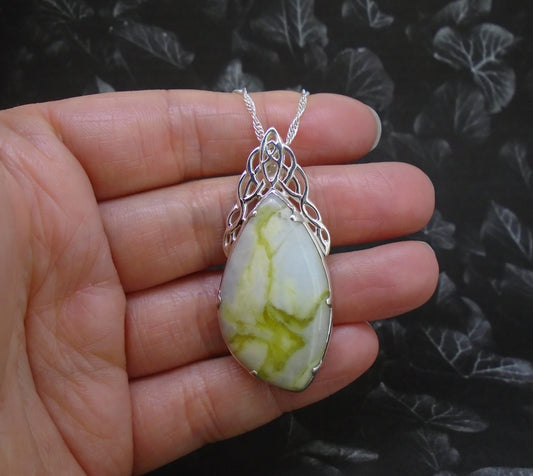 Highland Marble Celtic Waterfall Sterling Silver Pendant image 1