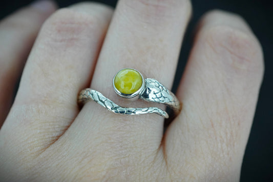 Skye Marble Sterling Silver Serpent Ring image 1