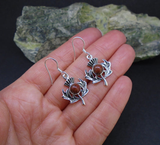 Lewisian Sterling Silver Thistle Earrings