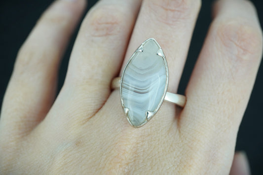 Scottish Ardownie Agate Sterling Silver Ring