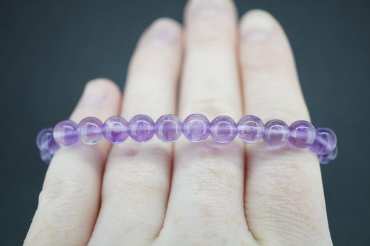 Amethyst Sterling Silver Beaded Bracelet