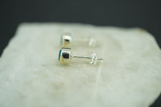 Blue Topaz Sterling Silver Round Earrings