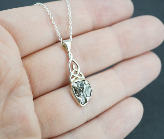Meteorite Sterling Silver Small Celtic Pendant