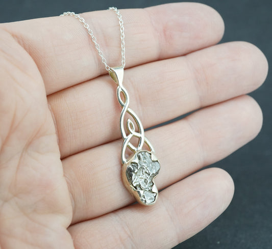 Meteorite Sterling Silver Medium Celtic Pendant