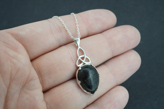 Edinburgh Castle Rock Sterling Silver Drop Celtic Pendant