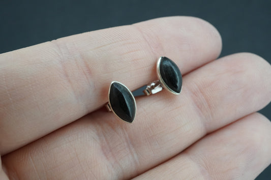 Edinburgh Castle Rock Sterling Silver Marquise Earrings
