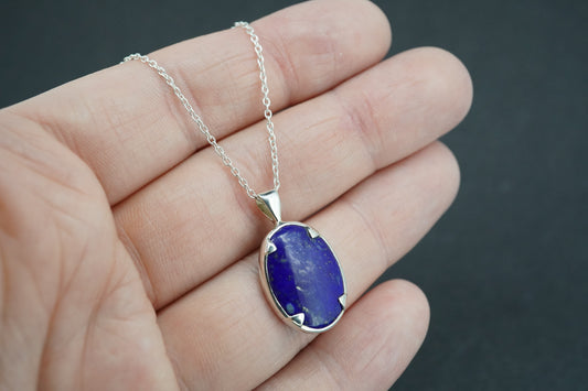 Lapis Lazuli Sterling Silver Small Oval Pendant