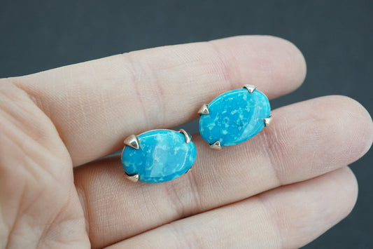 Kingman Turquoise Sterling Silver Cufflinks