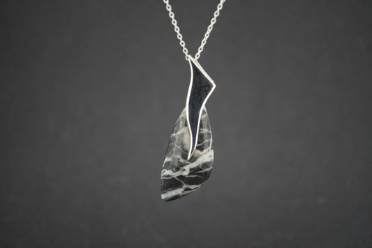 Ullapool Stone Sterling Silver Curve Pendant