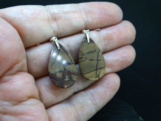 Arthur's Seat Jasper Sterling Silver Drop Earrings image 1