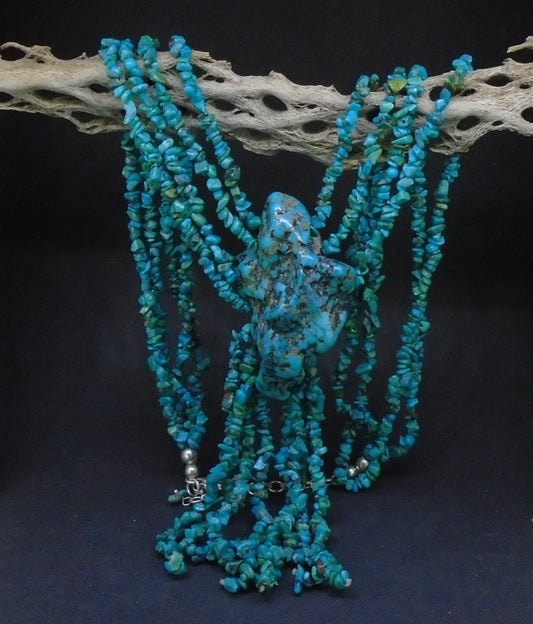 Turquoise Sterling Silver Nugget Drop Necklace