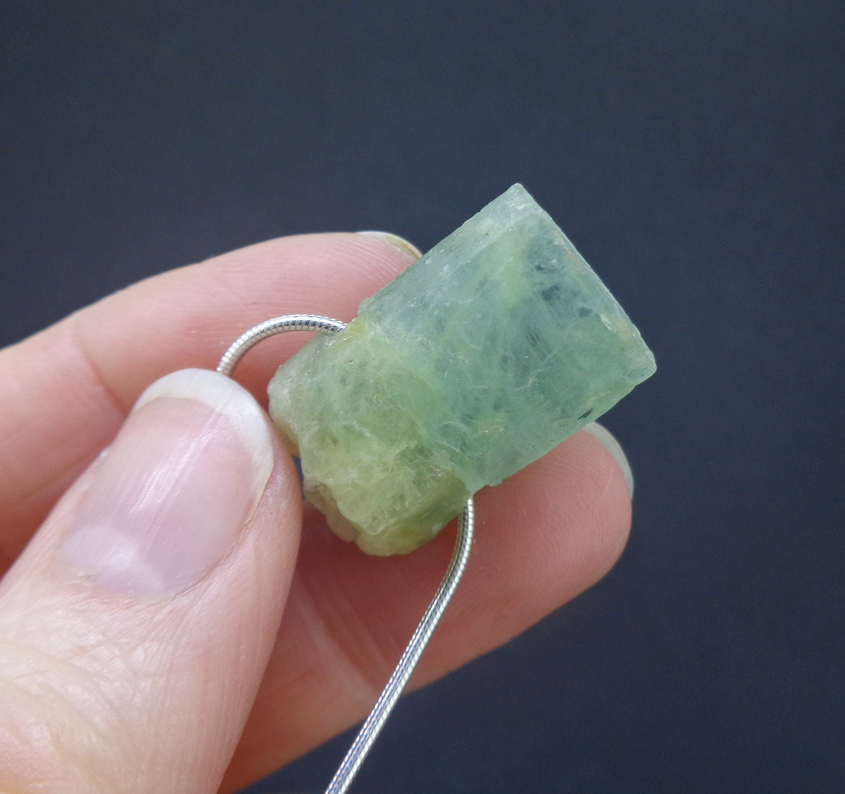Rough Aquamarine Sterling Silver Necklace image 4