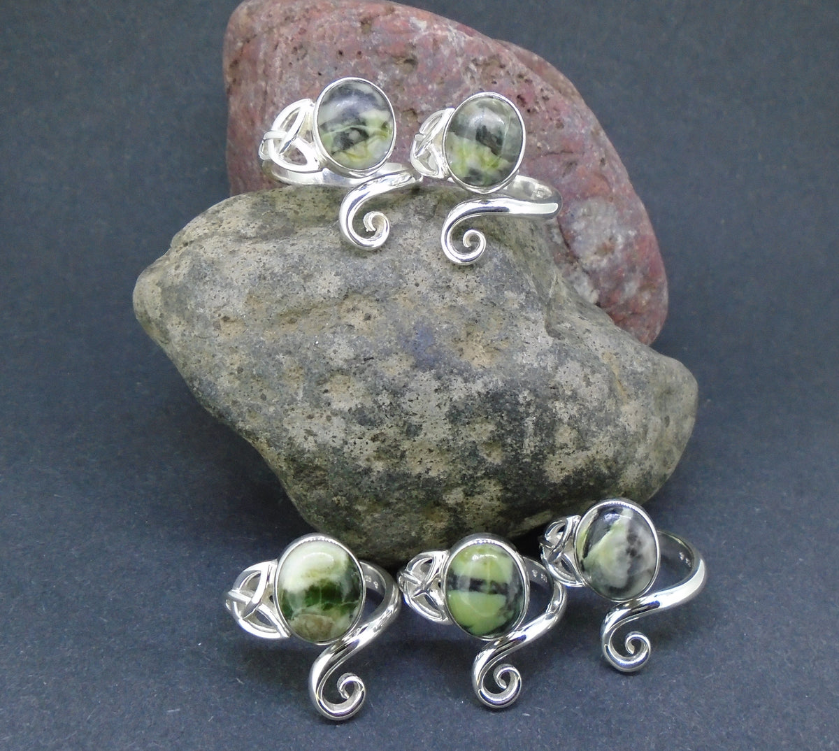 Skye Marble Celtic Sterling Silver Ring image 3