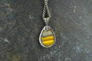Bumblebee Jasper Hammered Sterling Silver Pendant image 4