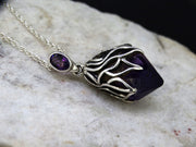 Bolivian Amethyst with African Amethyst Sterling Silver Pendant image 2