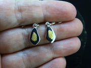 Gold Nugget Sterling Silver Drop Earrings - 12x7mm image 1