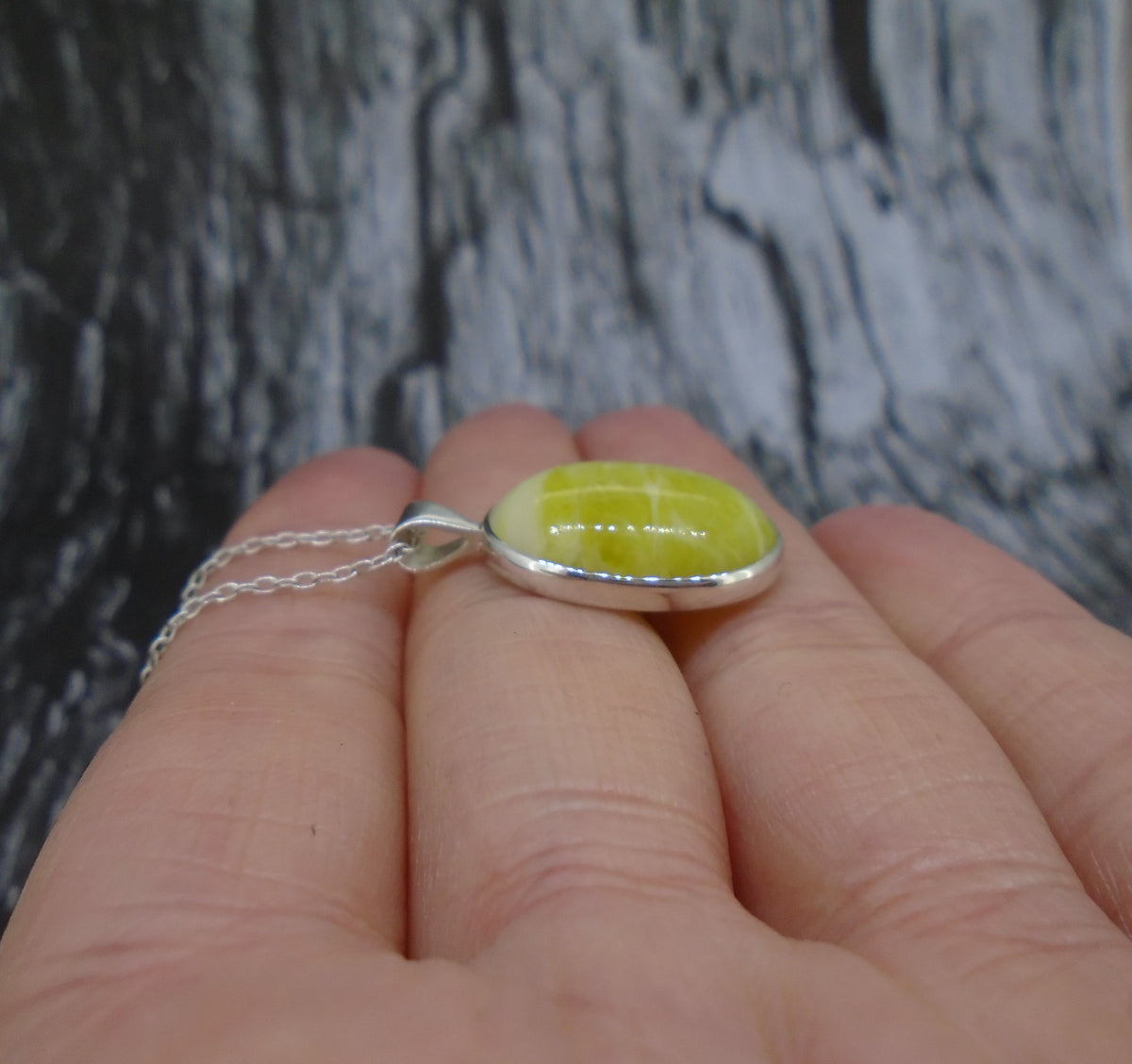Medium Highland Marble Sterling Silver Pendant image 2