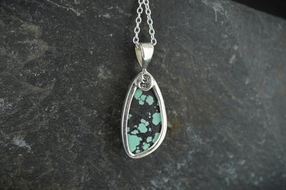 Asian Turquoise Sterling Silver Pendant image 4
