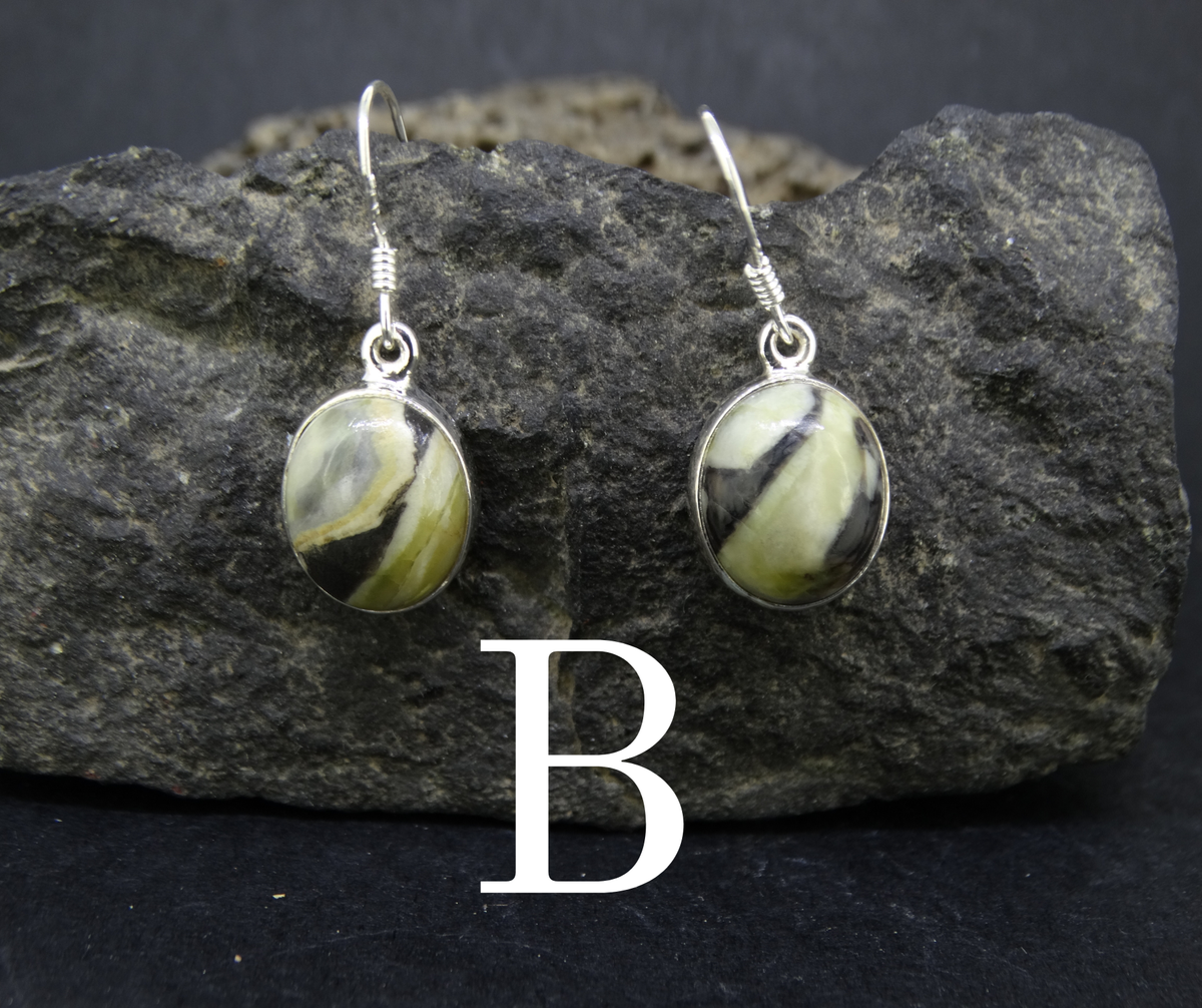 Skye Marble Sterling Silver Small Oval Earrings image 4