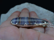 Swiss Amethyst Agate Banded Sterling Silver Pendant image 3