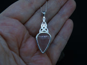 Rose Quartz Sterling Silver Celtic Knot Pendant image 4