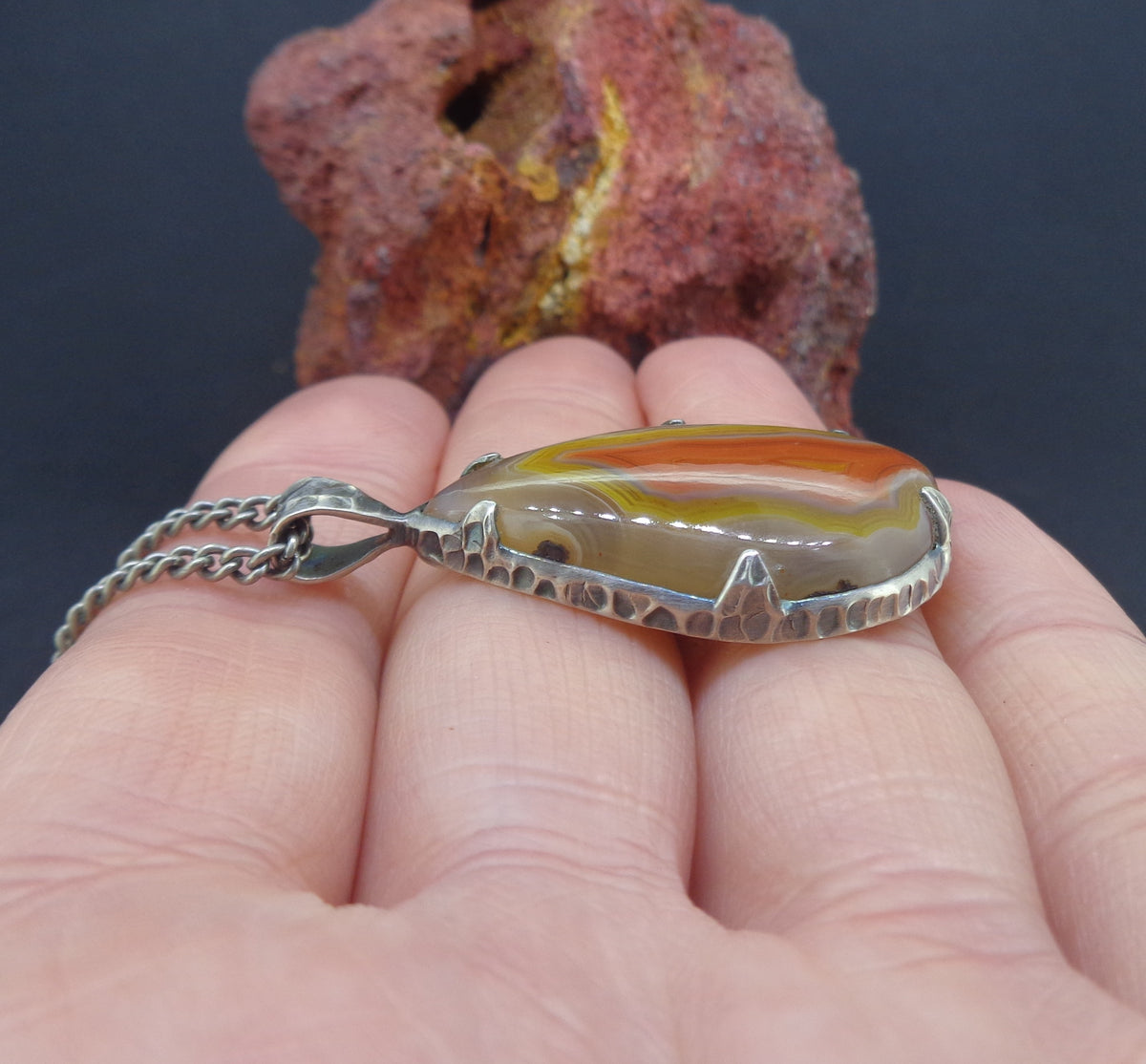 Botswana Agate Sterling Silver Pendant image 4