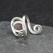 Opal Doublet & Pink Tourmaline Sterling Silver Wrap Ring image 4