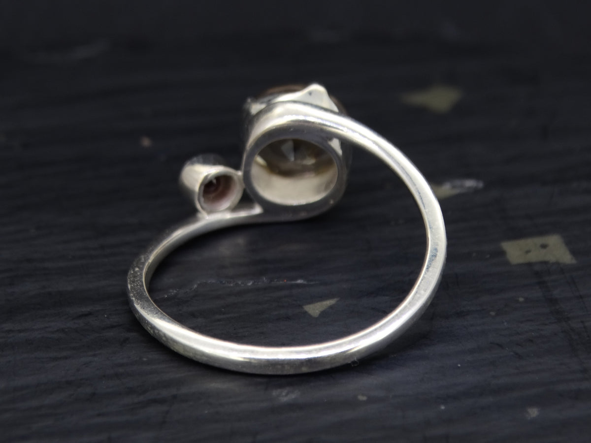 Perthshire Smoky Quartz and Garnet Sterling Silver Ring image 5