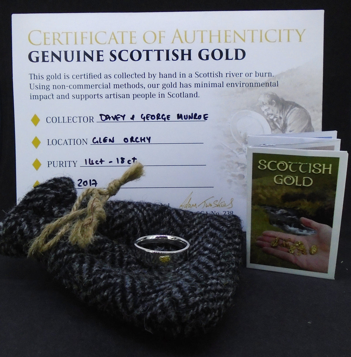 'His' Gold Nugget Sterling Silver Wedding Ring image 2