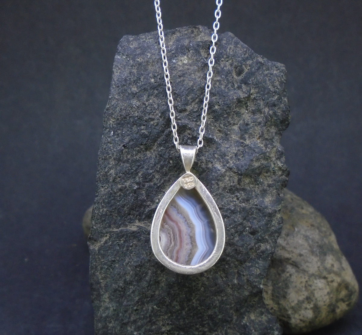 Botswana Agate Sterling Silver Pendant image 7