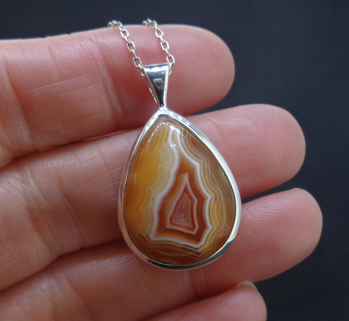 Botswana Agate Sterling Silver Pendant image 3