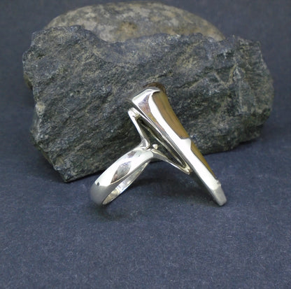 Fossilised Shark Tooth Sterling Silver Ring image 4