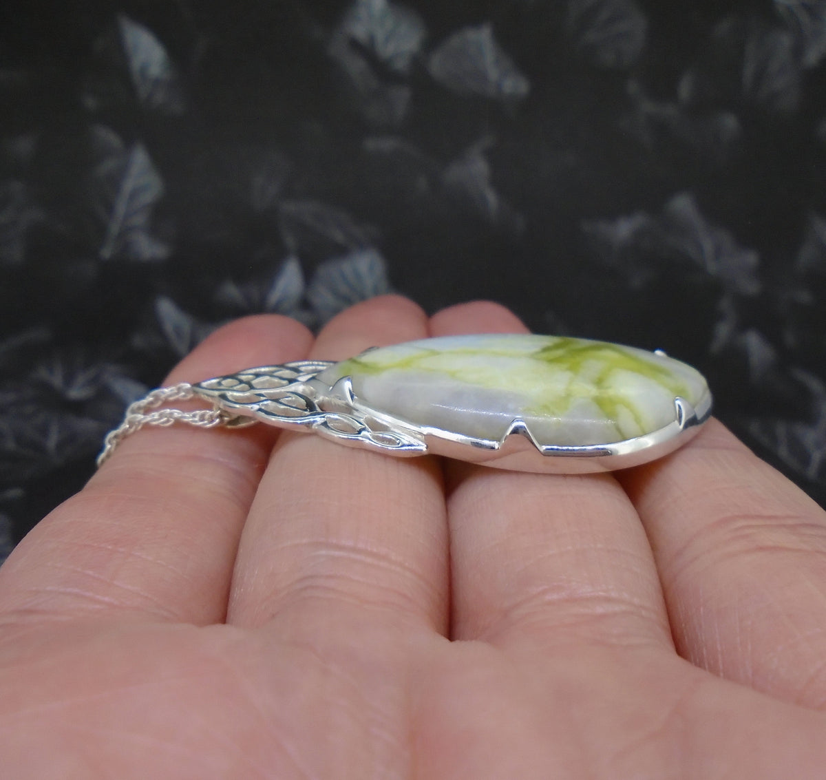 Highland Marble Celtic Waterfall Sterling Silver Pendant image 2