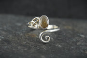 Cairngorm Quartz Sterling Silver Celtic Ring image 0