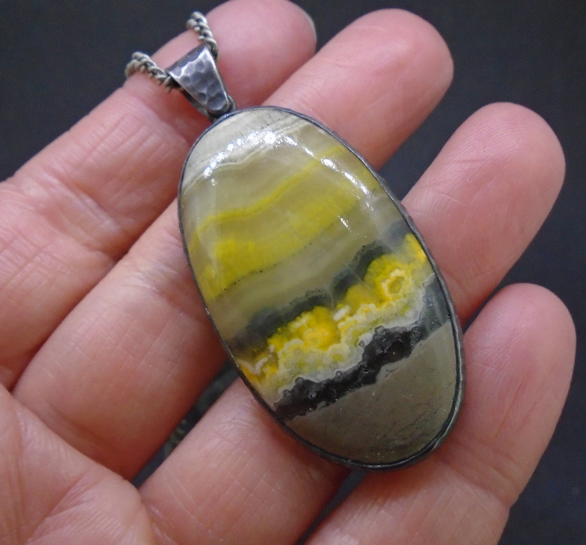 Bumblebee Jasper Sterling Silver Pendant image 4