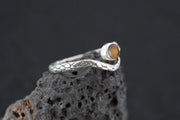 Amber Sterling Silver Serpent Ring image 2