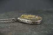 Ammonite Fossil Negative Sterling Silver Hammered Pendant image 3