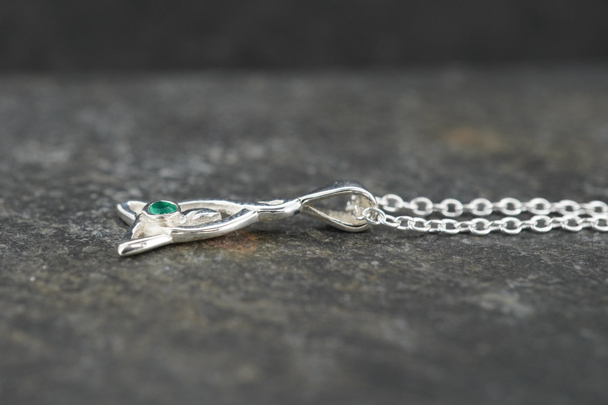 Petite Emerald Sterling Silver Celtic Pendant image 2