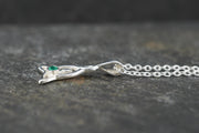 Petite Emerald Sterling Silver Celtic Pendant image 2