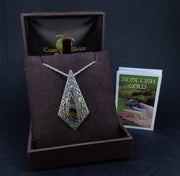 'Tìgear' Scottish 'Tiger's Eye' on a Scottish Gold & Silver Pendant image 7