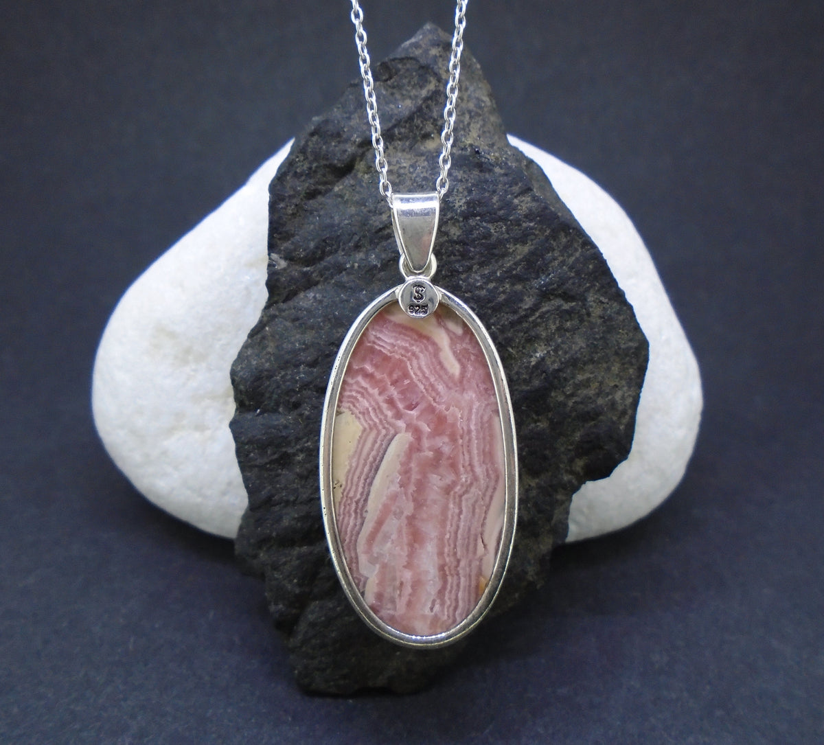 Rhodochrosite Sterling Silver Pendant image 5