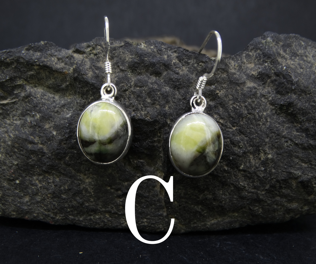 Skye Marble Sterling Silver Small Oval Earrings image 5