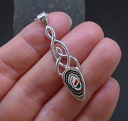 Fordite Sterling Silver Celtic Pendant image 3