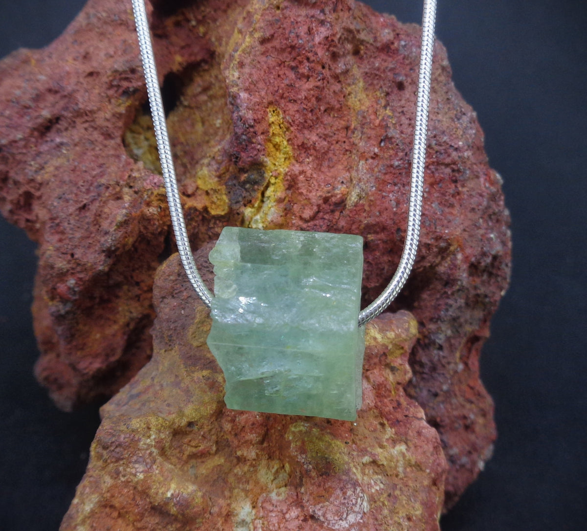 Rough Aquamarine Sterling Silver Necklace image 0