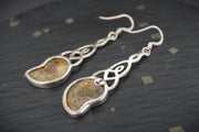 Ammonite Sterling Silver Celtic Drop Earrings image 3