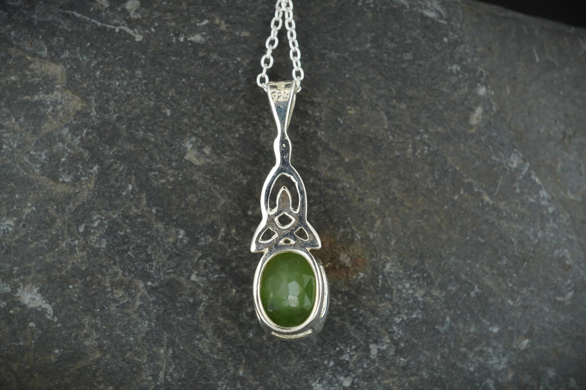 Rare New Zealand Jade Celtic Sterling Silver Pendant image 4