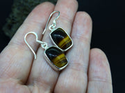 Tiger's Eye Sterling Silver Drop Earrings image 1