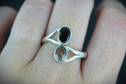 Cairngorm & Loch Tay Smoky Quartz Two Stone Ring image 1