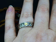Medium Gold Nugget Sterling Silver Hammered Wedding Ring image 1